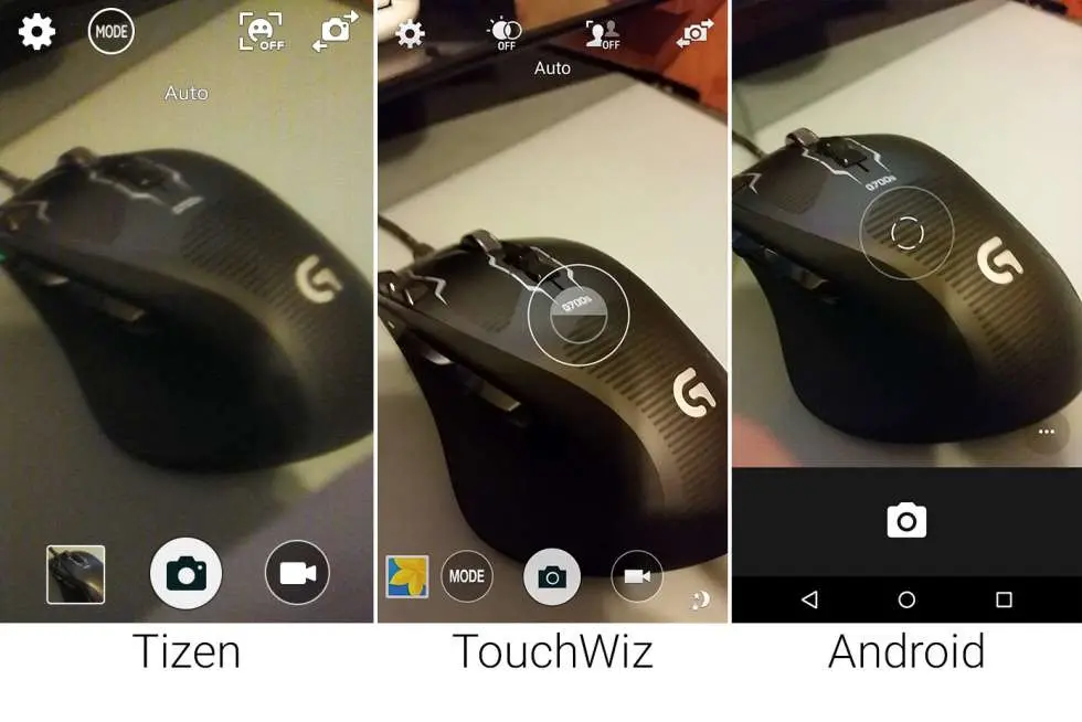 Сравнение внешнего вида Tizen, Android Lollipop, Samsung TouchWiz