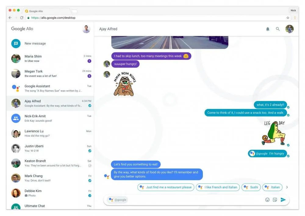 Google Allo обзаведётся версией для PC