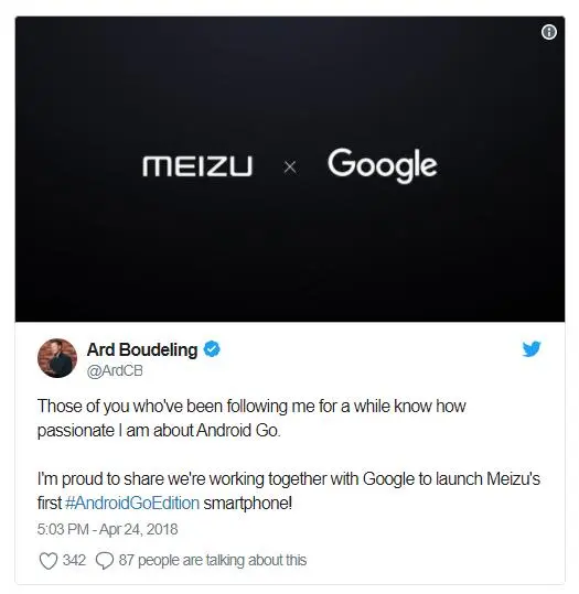 Meizu и Google выпустят смартфон на Android Go до конца года