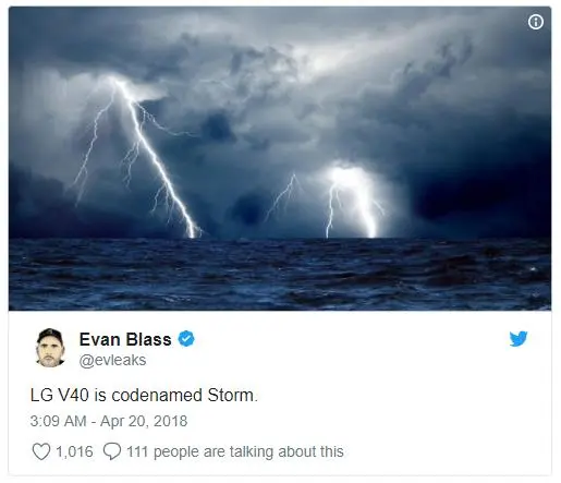 Смартфон LG V40 получил кодовое имя Storm