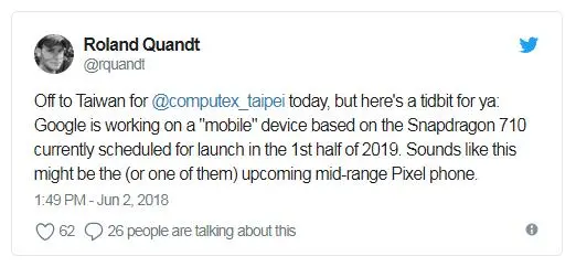 Google может выпустить бюджетный Pixel на&nbsp;чипсете Snapdragon 710