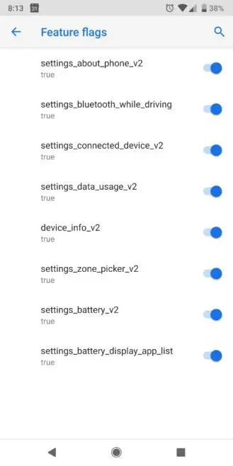 Скрытые переключатели настроек обнаружены в Android P Developer Preview