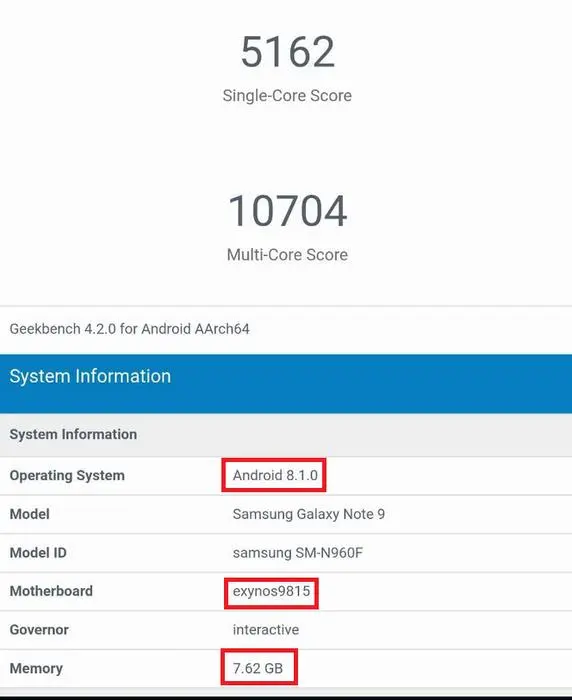 Фейковые результаты тестиования Galaxy Note 9 гуляют по сети