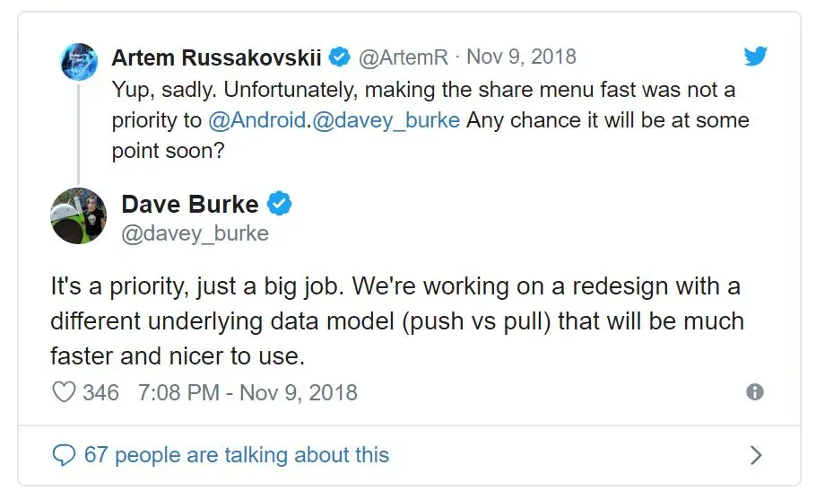 Google планирует переделать меню поделиться в&nbsp;Android