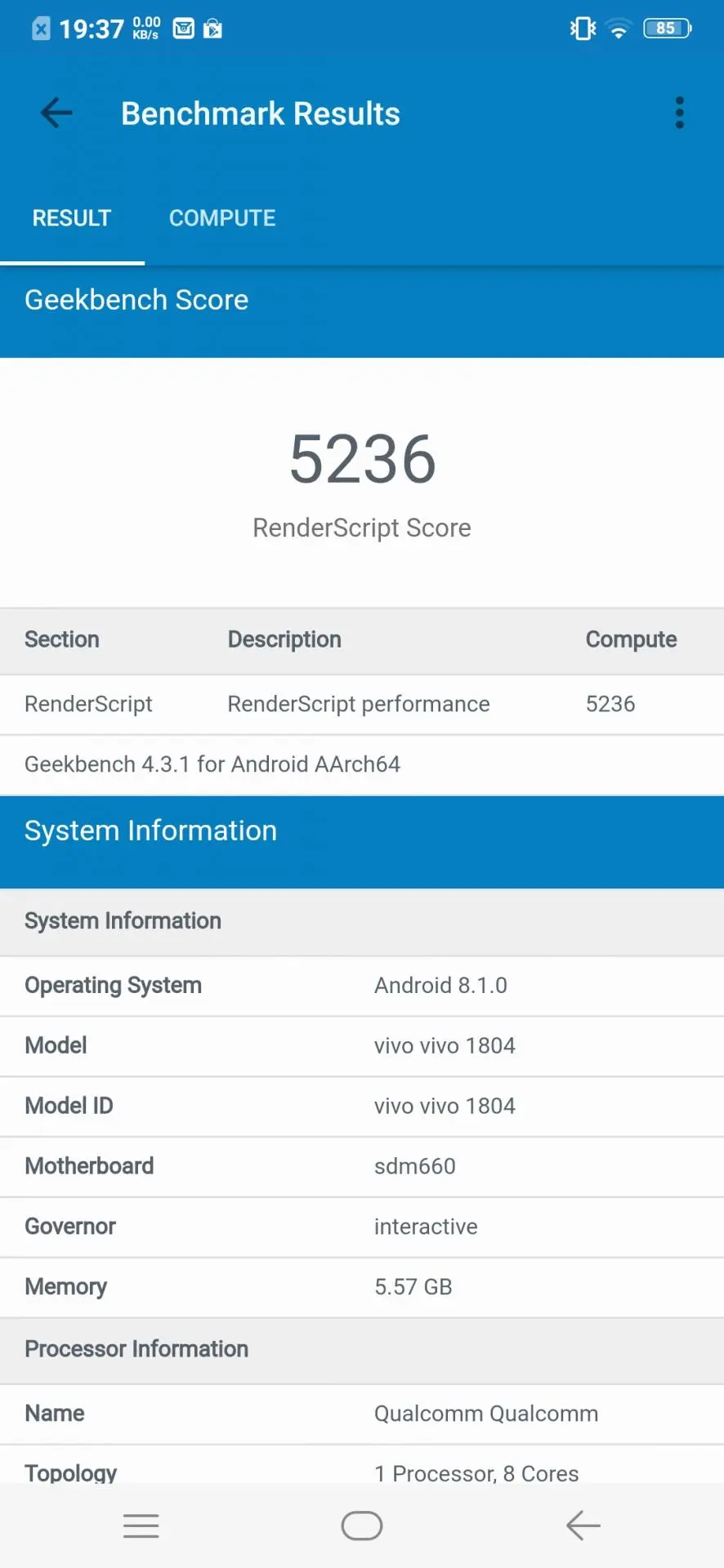 Обзор и тестирование смартфона Vivo V11