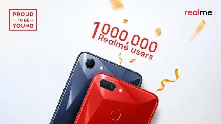 Realme от OPPO проданы тиражом более 1 миллиона штук