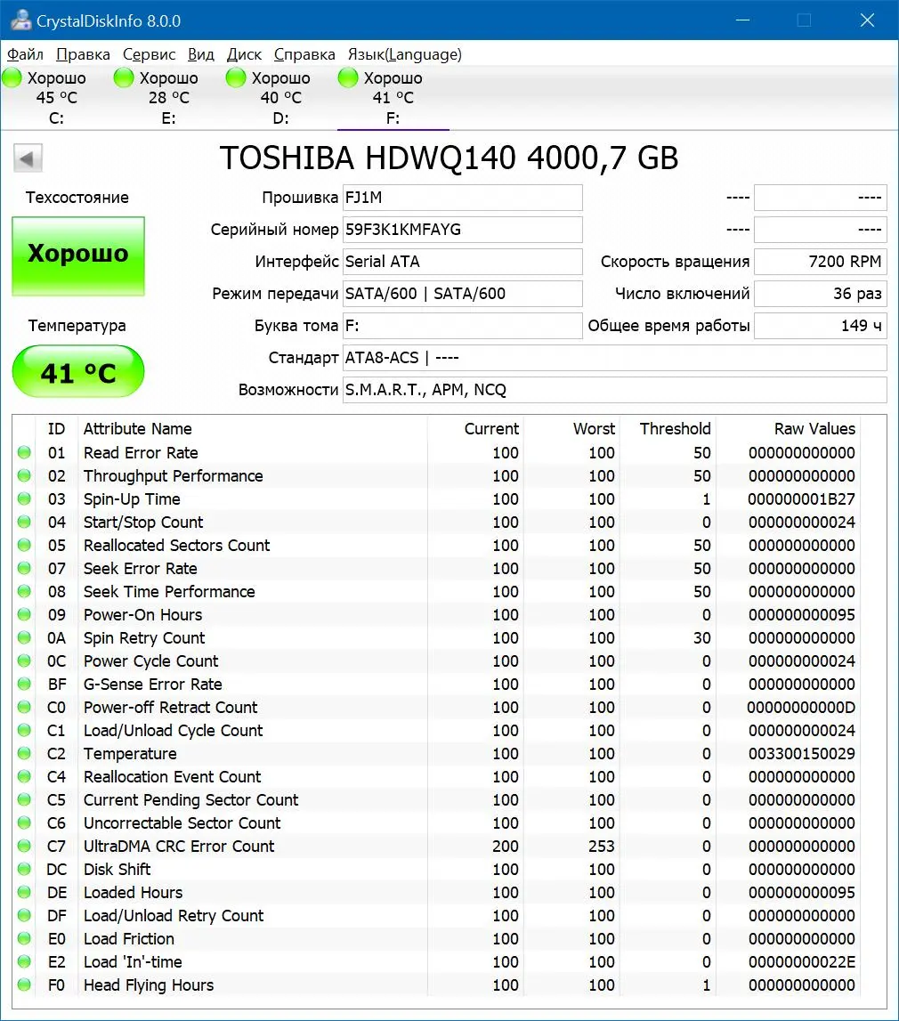 Обзор жёсткого диска&nbsp;Toshiba HDWQ140UZSVA