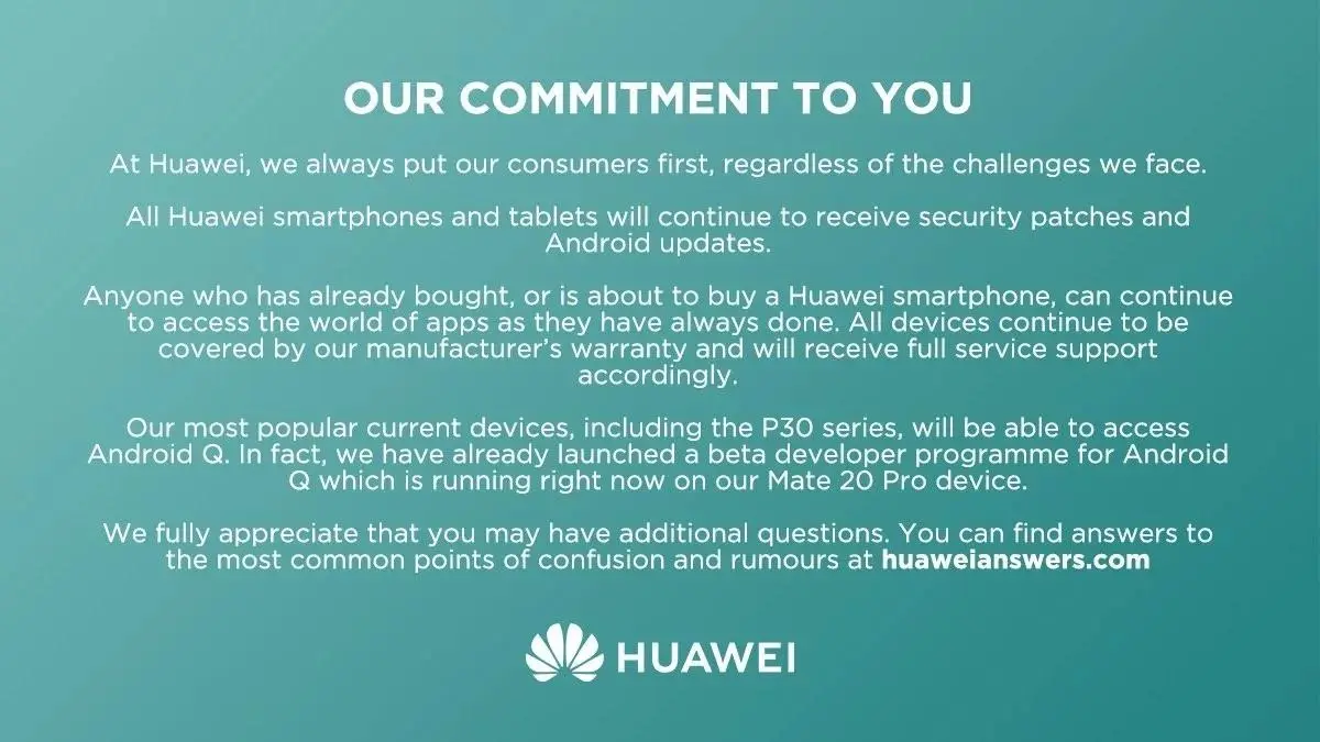 Huawei обещает Android Q для своих смартфонов. Список