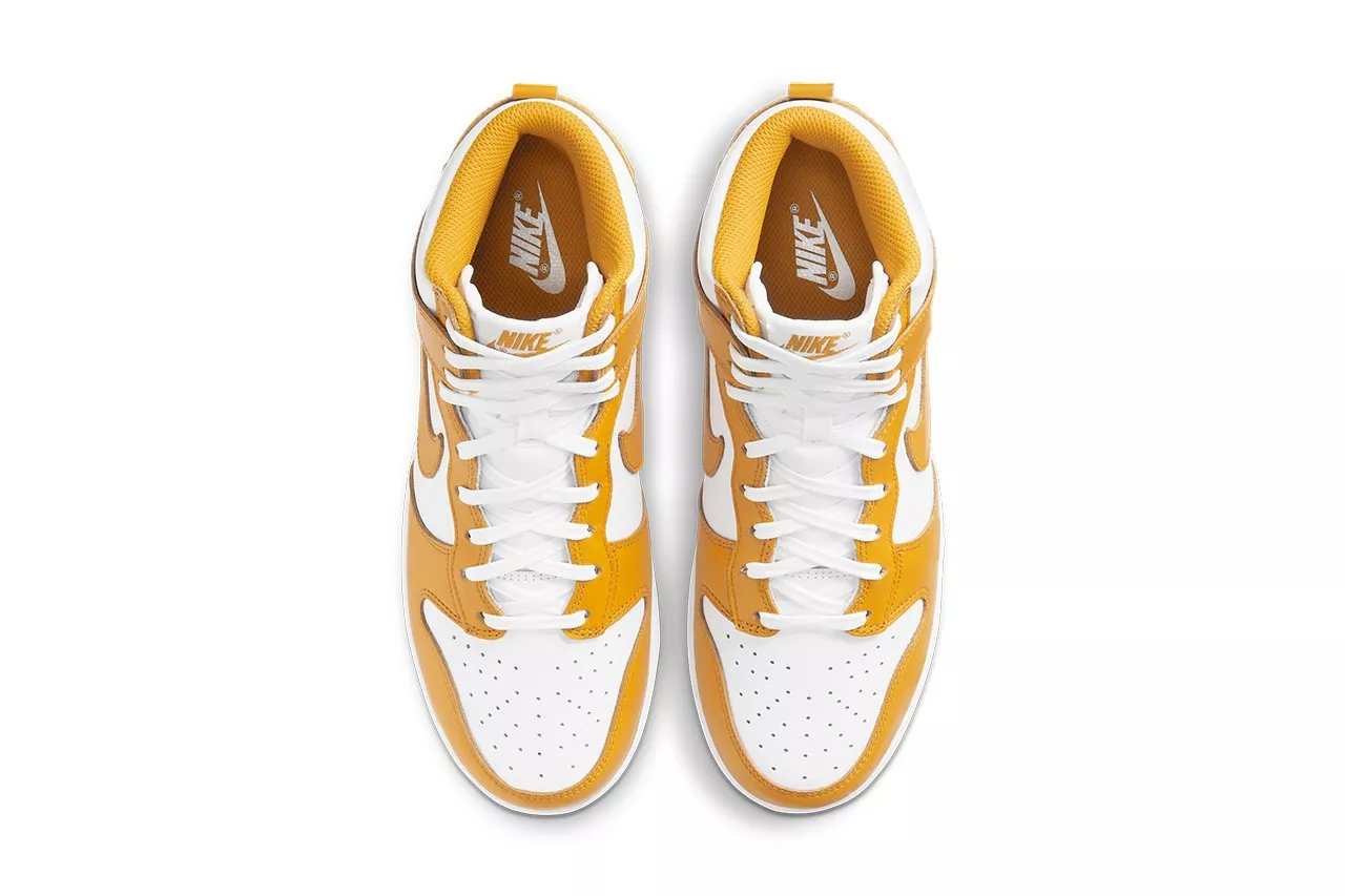 Высокие Nike Dunk в бело-жёлтых цветах скоро в продаже