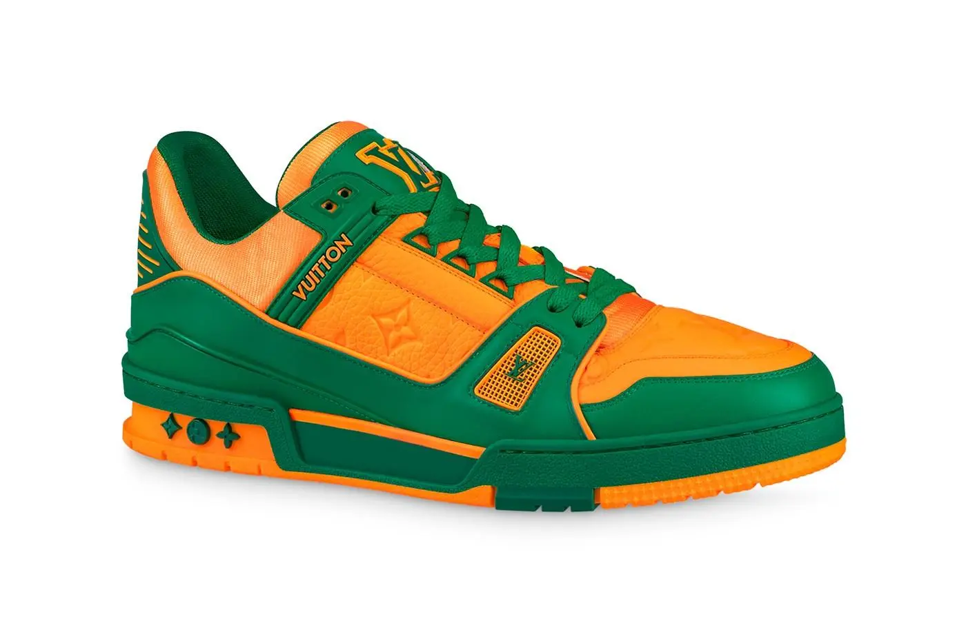 Louis Vuitton сочетает зелёный и оранжевый в кроссовках LV Trainer