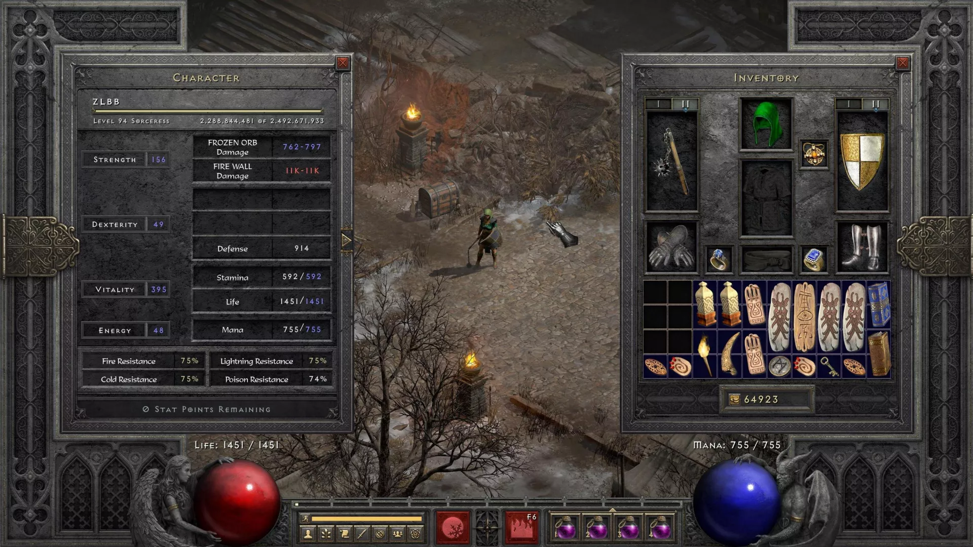 Гайд по быстрой раскачке двустихийной волшебницы в Diablo II Resurrected: лёд и пламень