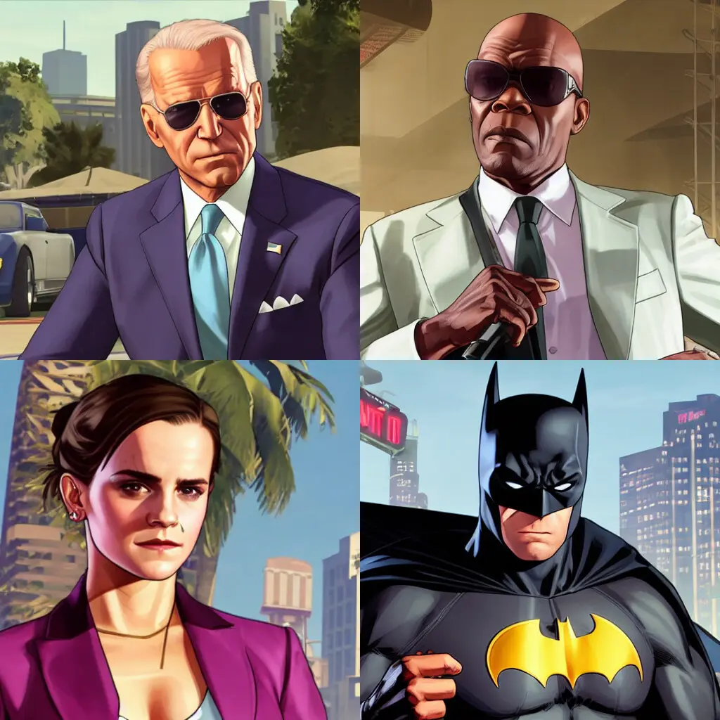 Нейросеть показала как Киану Ривз, Эмма Уотсон, Бэтмен выглядят в мире GTA 5