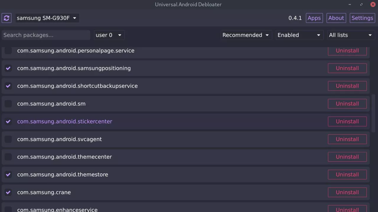 Обновилась утилита для удаления предустановленных приложений в Android без root
