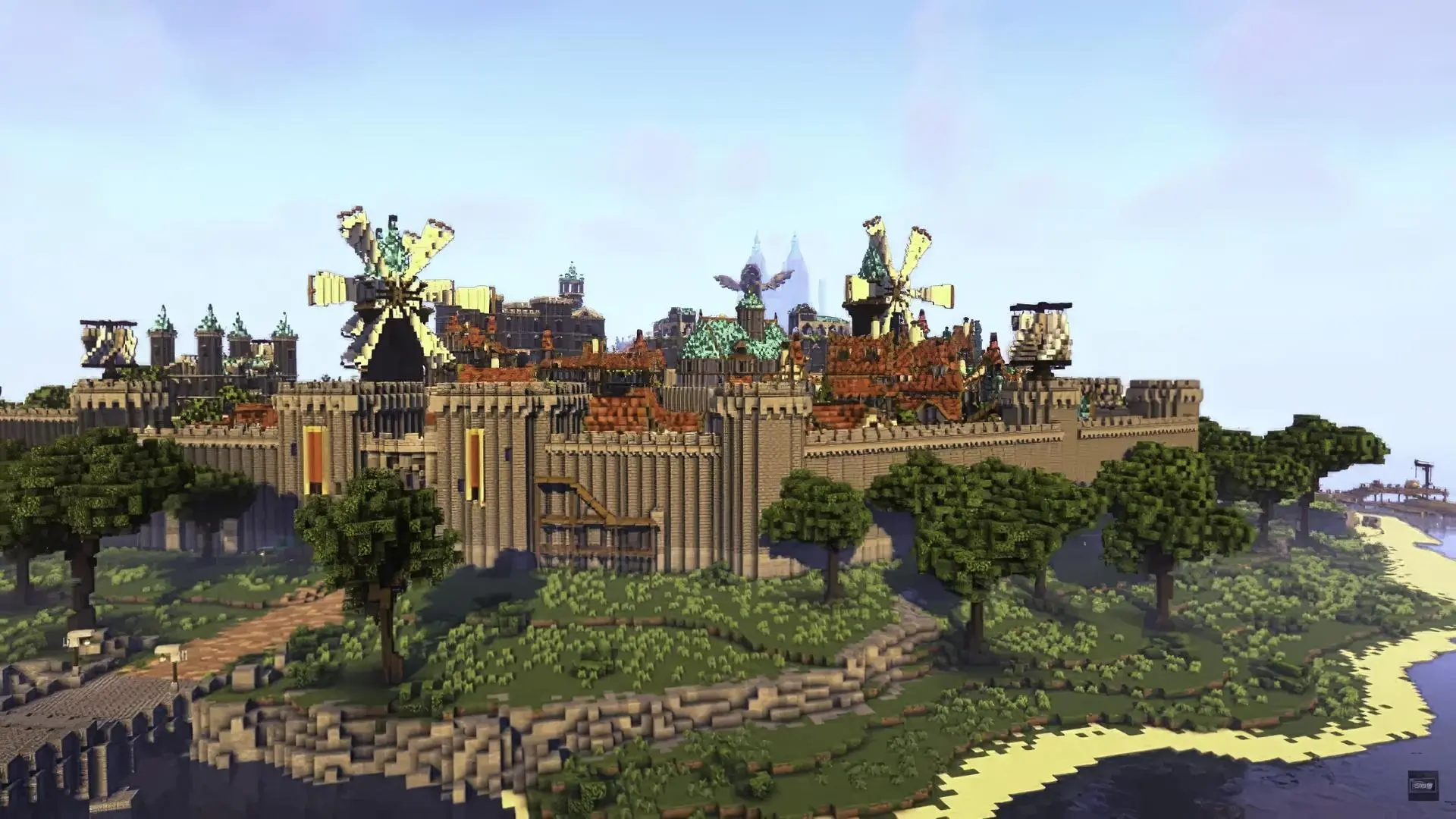 В Minecraft воссоздали Mondstadt из Genshin Impact