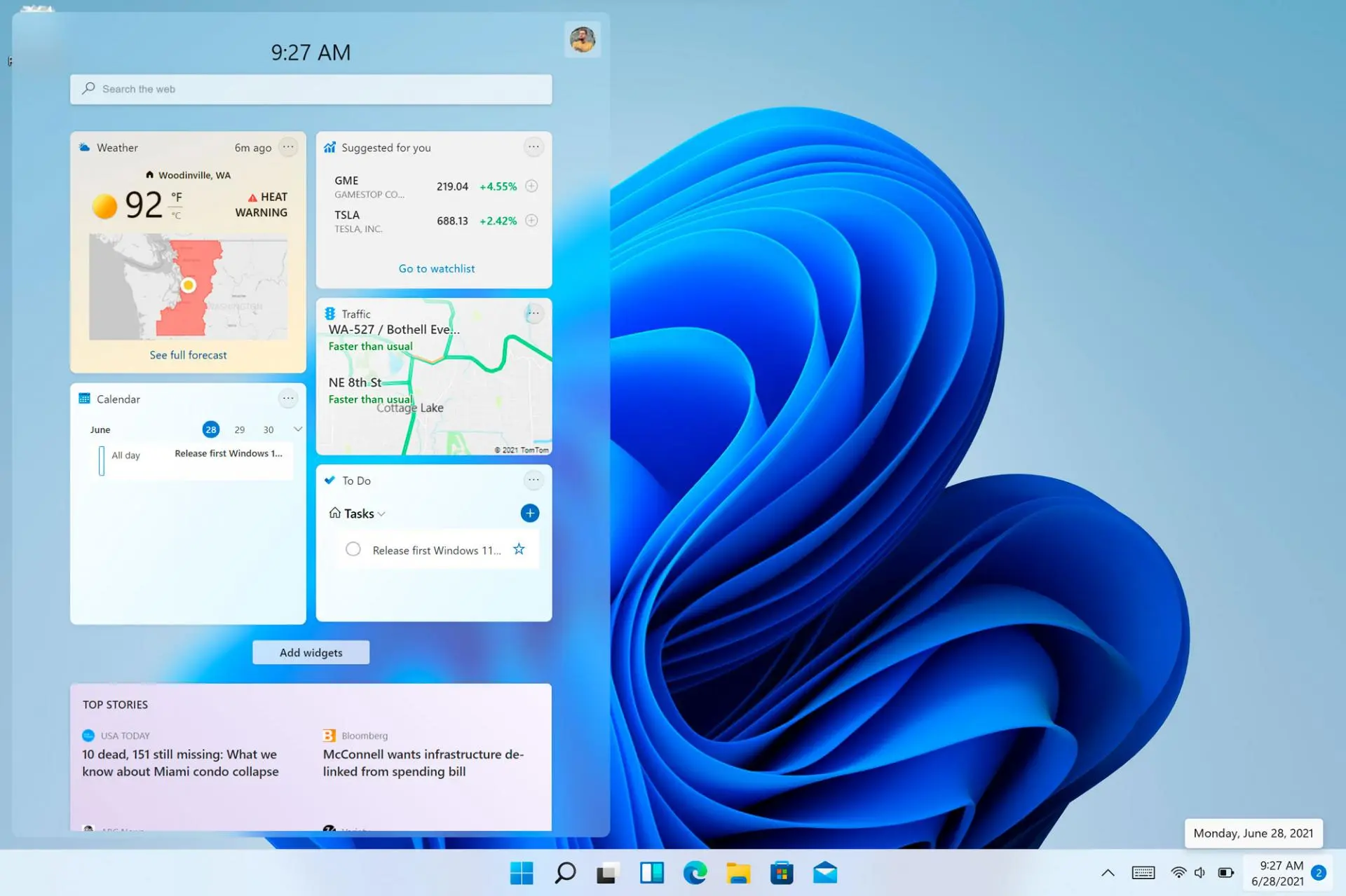 В Windows 11 может появиться поддержка виджетов