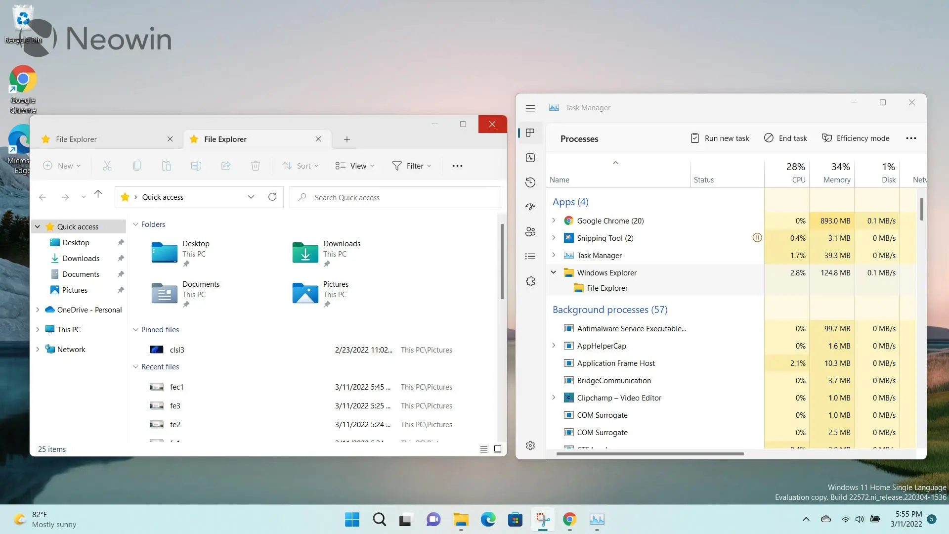 В проводнике Windows 11 могут появиться табы и реклама