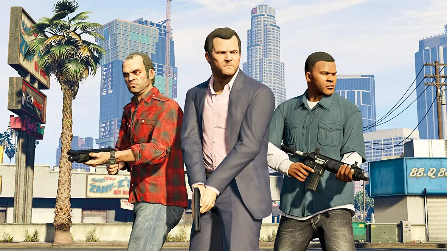 Герои GTA 5 встретились в 2044 году. Очень трогательный ролик