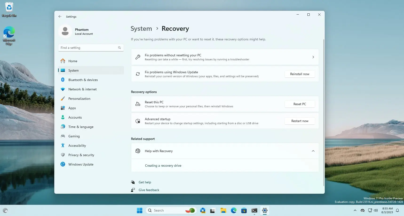 Windows 11 позволит делать сброс до заводских настроек без потери данных