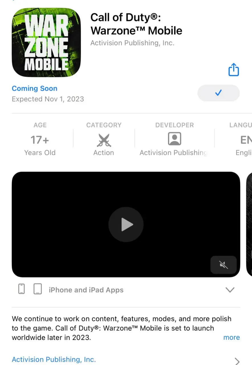 Релиз Call of Duty Warzone Mobile отложен до осени