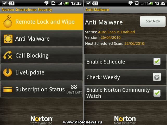 Norton Security - антивирус для Android OS