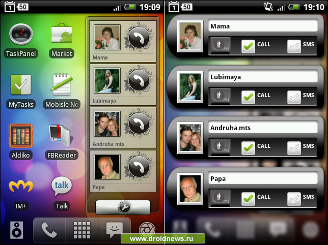 Contact Sidebar - контакты на рабочем столе