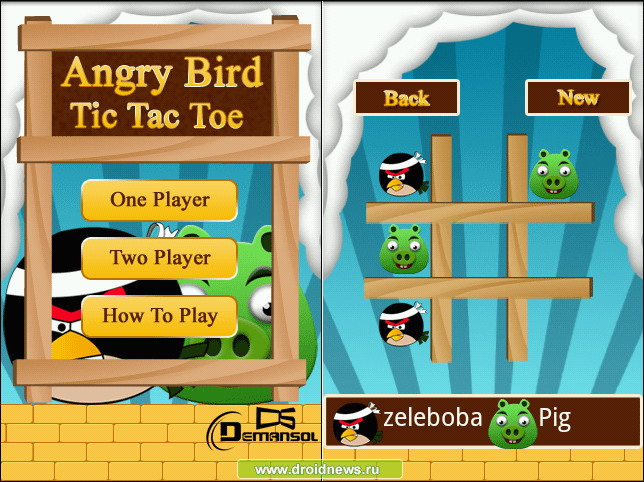 Angry Bird Tic Tac Toe - крестики-нолики для фанатов