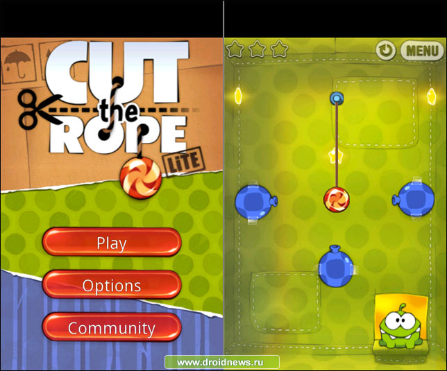 Cut the rope - сладости на привязи