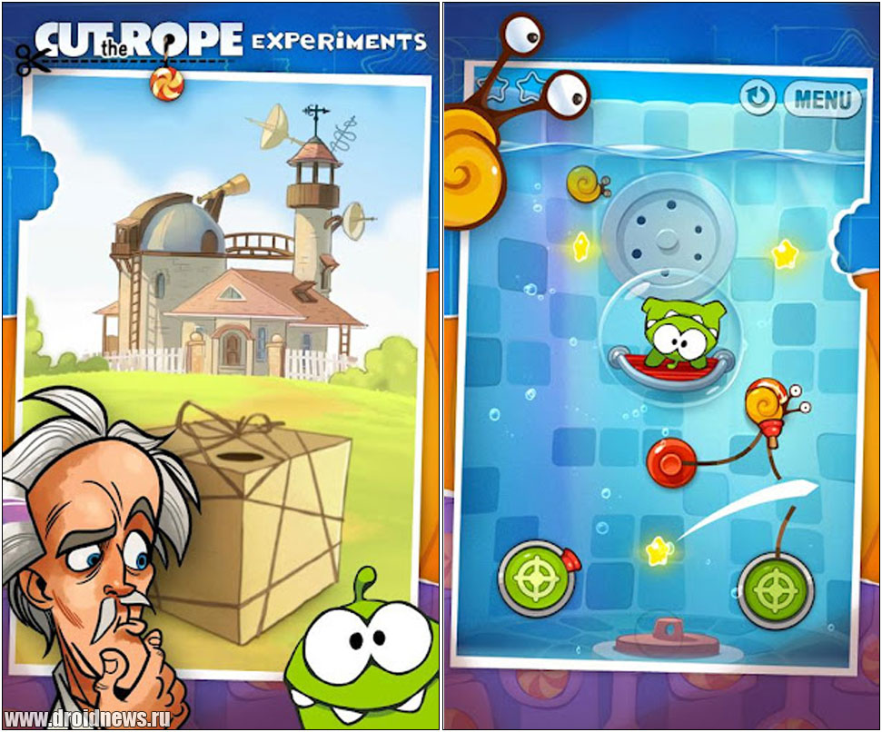 Cut the Rope: Experiments - зверек снова голоден