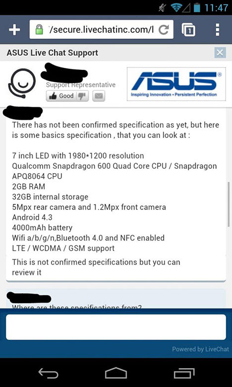 Подробности об обновлённом Nexus 7