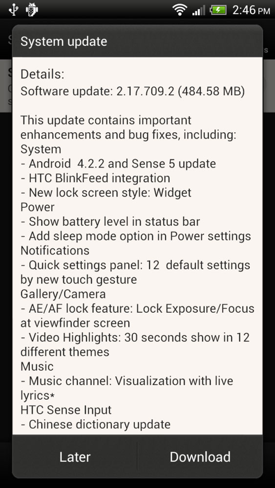 HTC One X+ начал обновляться до Android 4.2.2 & Sense 5