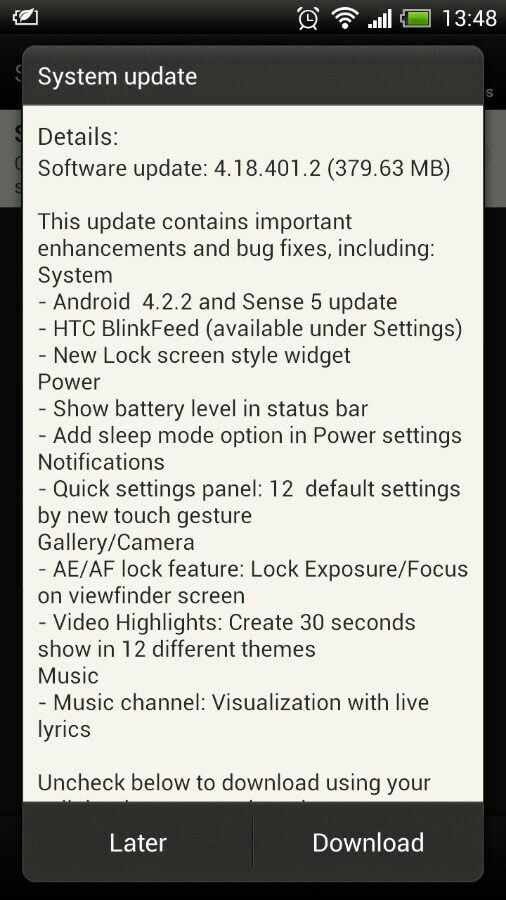HTC One X получает обновление до Android 4.2.2 & Sense 5